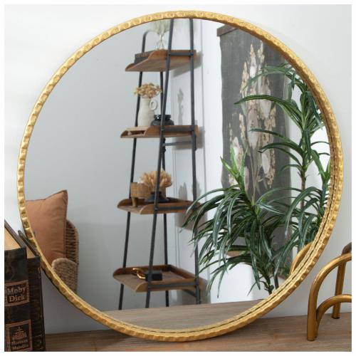 Gold Round Metal Wall Mirror