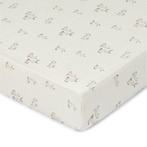 Crane Baby Organic Cotton Fitted Crib Sheet - Avery Bunny