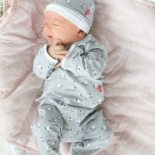 Gray baa baa baby modal magnetic take-me-home kimono set
