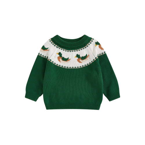 BemeyourBBs Baby Boy Duck Sweater Animal Pattern Crewneck Long Sleeve Knit Tops