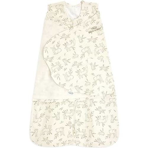 HALO 100% Cotton Sleepsack Swaddle, 3-Way Adjustable Wearable Blanket, TOG 1.5, Lullaby Forest, Newborn, 0-3 Months