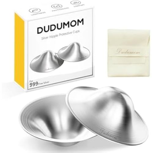 The Original Silver Nursing Cups - Pure 999 Silver Nipple Cover for Breastfeeding, Nipple Shields for Breastfeeding Essential, Nipple Guards for Sore Nipple Relief, Regular Size