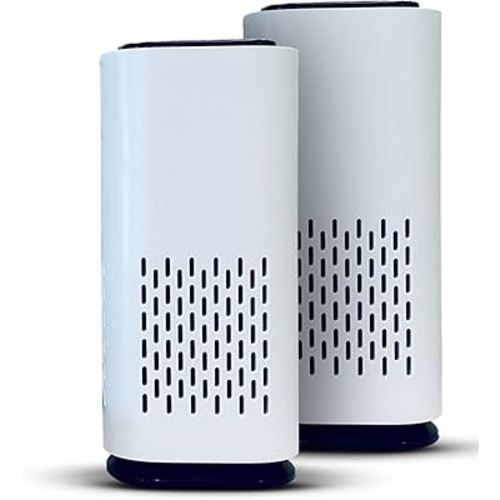 A1 2021 Mini HEPA USB-C Powered Air Purifier. Ultra Portable (5.2in tall, 6.7 ounces), Ultra Quiet. for Travel, In-Car and Desktop (White) - 2 pcs