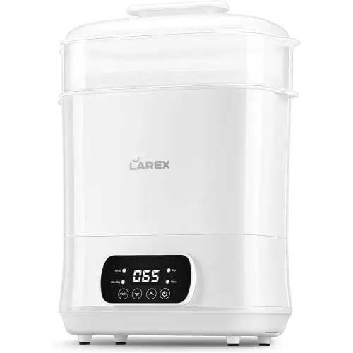 LAREX Baby Bottle Sterilizer and Dryer, 4-in-1 Electric Steam Bottle Sterilizer and Dryer Esterilizador de Biberones, Bottle Sanitizer for Baby Bottles, Pacifiers, Pump Accessories
