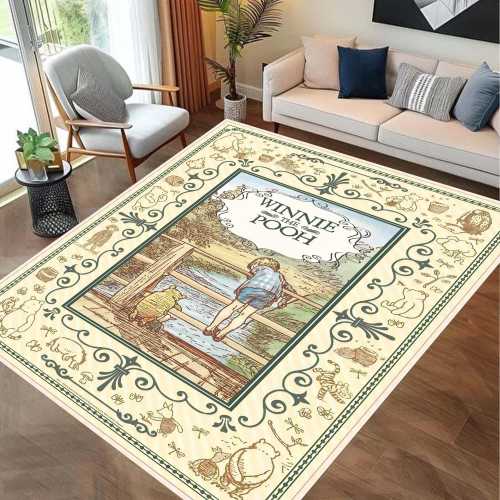 Area Rug, Kids Room Rug, Soft Rug, Winnie The Pooh Rug, Winnie the pooh Kids Rug Girls and Boys Room Rug, Washable Rug, Non Slip Based Rug