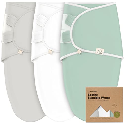 KeaBabies 3-Pack Organic Baby Swaddle Sleep Sacks - Newborn Swaddle Sack, Ergonomic Baby Swaddles 0-3 Months, Swaddles for Newborns, Baby Sleep Sack,Baby Swaddle Blanket Wrap,Baby Essentials (Sage)