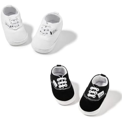 Morbido Infant Baby Boys Girls Canvas Sneaker Toddler Slip On Anti Skid Newborn First Walkers Candy Shoes for 0-18 Months