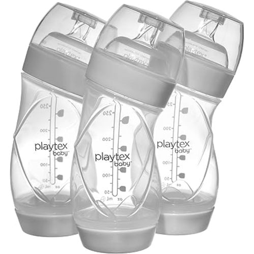 Playtex Baby VentAire Complete Tummy Comfort Baby Bottle, Anti-Colic & Anti-Reflux, Clear, 9 Oz, 3 Count