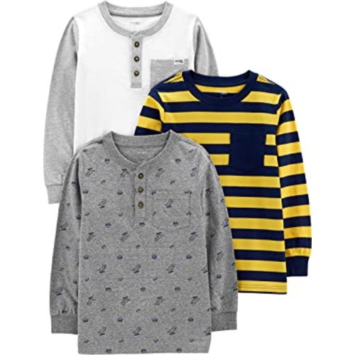 Simple Joys by Carter's Boys' 3-Pack Long Sleeve Shirts