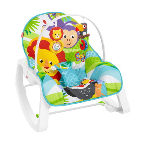 Fisher-Price Infant-To-Toddler Rocker, Green Jungle with Removable Bar