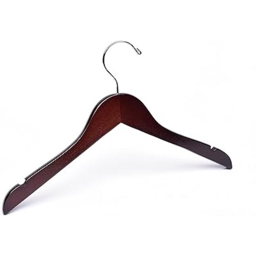 Baby Dark Walnut Top Wooden Hangers, Box of 50
