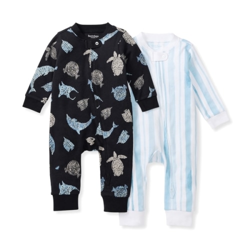 Mosaic Sea Animals Organic Cotton Baby Pajamas 2 Pack - 0-3 Months