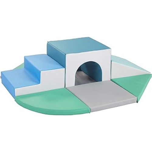 ECR4Kids SoftZone Lincoln Tunnel Climber, Toddler Playset, Contemporary, 9-Piece