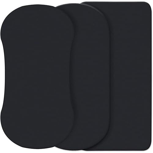 CaSaJa Black 3 Pack Bassinet Sheet Set, Silky Soft Handfeel with Comfy Napping Surface for Baby Boy and Girl, Flexible Fit Various Kinds of Cradle and Bessinet Mattress Up to 15" x 30" and Breathable