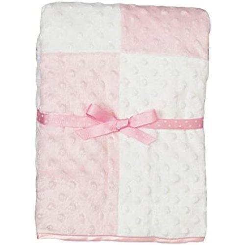 Spasilk Minky Raised Dot Baby Blanket with Satin Trim — Double Layer Blanker for Baby Girls, Baby Boys