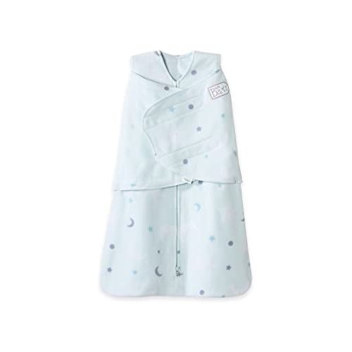 HALO Micro-Fleece Sleepsack Swaddle, 3-Way Adjustable Wearable Blanket, TOG 3.0, Modern Stars, Small, 3-6 Months