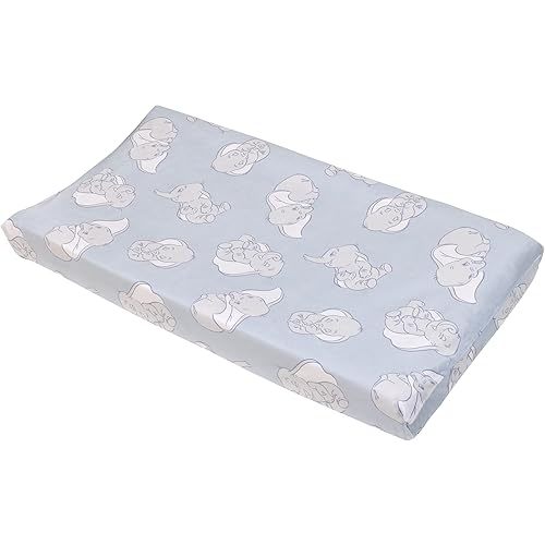Disney Dumbo Sweet Little Baby Light Blue and White Super Soft Contoured Changing Pad Cover