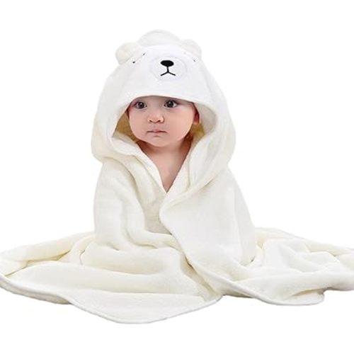 Hooded Baby Towel - Soft and Cute Animal Design Baby Bath Towel for - Baby Towel with Hood for Baby Boy and Girl - 79 79cm/31.4x31.4 Inch