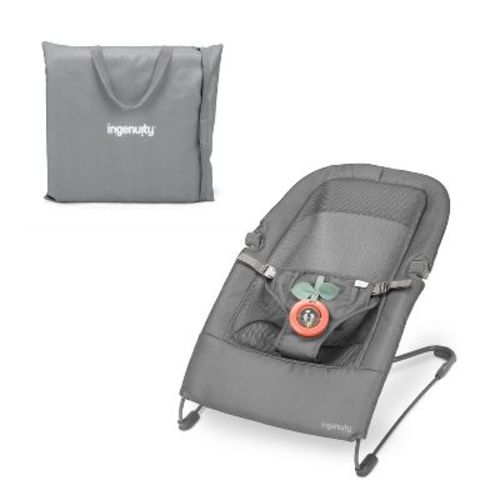 Ingenuity Stow & Go Compact Folding Baby Bouncer and Rocker - Gray