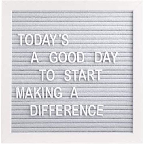 Pearhead Classic Wooden Letterboard, Gender-Neutral Baby Keepsake Nursery Décor, Photo Prop Message Board, Gray and White