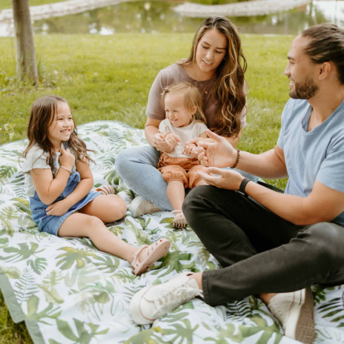 Little Unicorn Outdoor Blanket - Tropical Leaf, 5 X 10 Ft