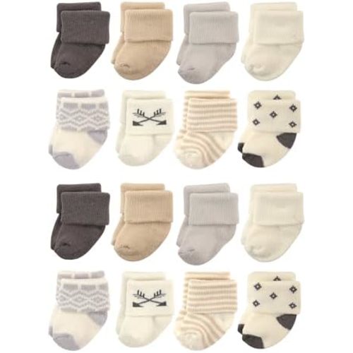 Hudson Baby Unisex Cotton Rich Baby Terry Socks 16-Pack