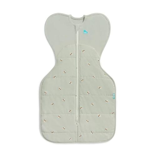 Love to Dream Swaddle UP Warm, 2.5 TOG, Dramatically Better Sleep, Allow Baby to Sleep in Preferred Arms Up Position for Self-Soothing, Snug Fit Calms Startle Reflex, 5-8.5lbs, Olive Bees