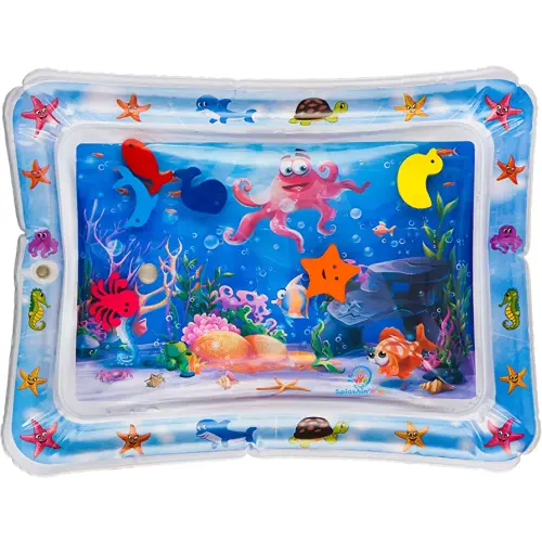 Splashin'kids inflatable tummy time premium water mat infants and toddlers is The perfect fun time play activity center your baby's stimulation growth