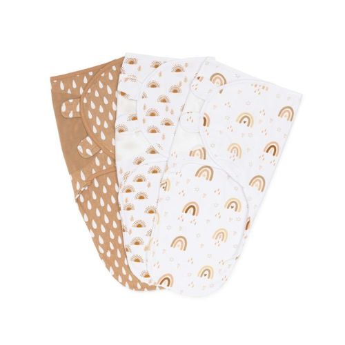 Comfy Cubs Baby Swaddle Blankets 3 Pack - Rainbow Bohemian: Rainbow Bohemian Small/Medium (0-3 Months)