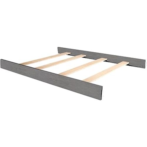Evolur Universal Convertible Crib Wooden Full Size Bed Rail, Rustic Grey