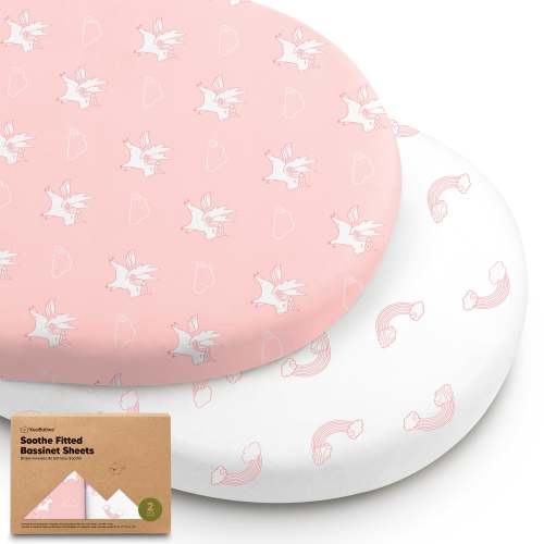 2-Pack Soothe Fitted Bassinet Sheets - Dreamland / 33 x 17