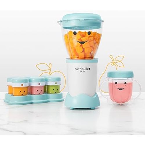 NutriBullet NBY-50100 Baby Complete Food-Making System, 32-Oz, White, Blue, Clear
