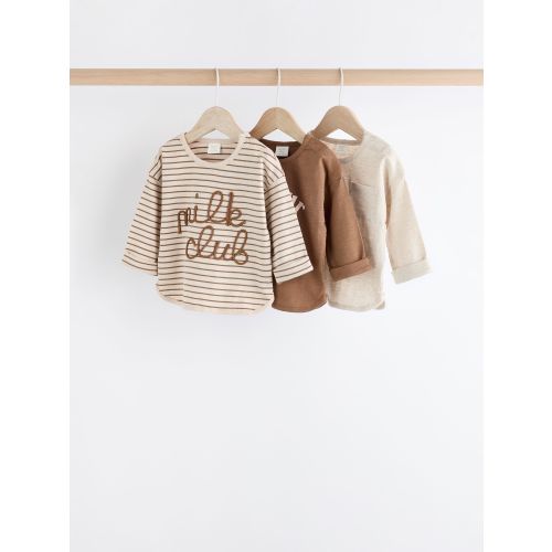 Neutral Milk Club Baby Jersey 100% Cotton Long Sleeve T-Shirts 3 Pack 6-12 MO