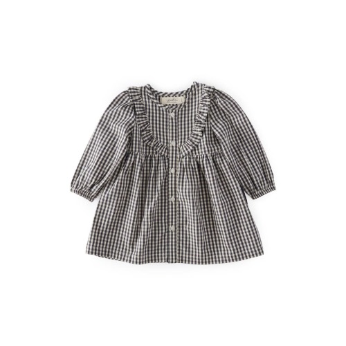 Gingham Ruffle Organic Cotton Dress, 12-18M