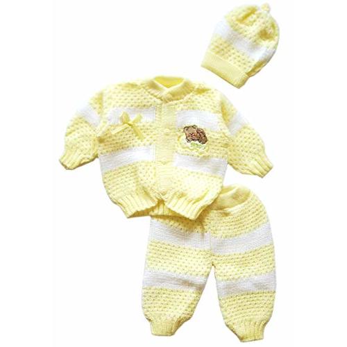 Newborn Baby Boy's Girl's Unisex Warm Winter 3 Pieces Crochet Set
