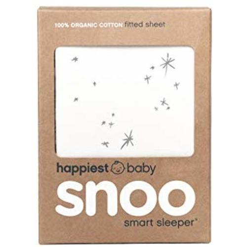Happiest Baby SNOO Bassinet Fitted Sheet - 100% Organic Cotton Nursery Bedding - Fits SNOO Sleeper Crib Mattress (Ivory Galaxy)