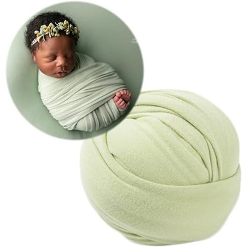 Zeroest Newborn Photography Outfits Props Stretch Wraps for Baby Boys & Girls - Light Green