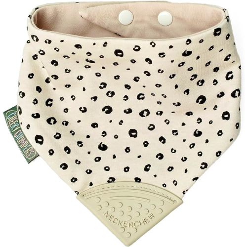 Cheeky Chompers Neckerchew Teething Bib, 2-in-1 Bandana Style Bib w/Food Grade Silicone Teether