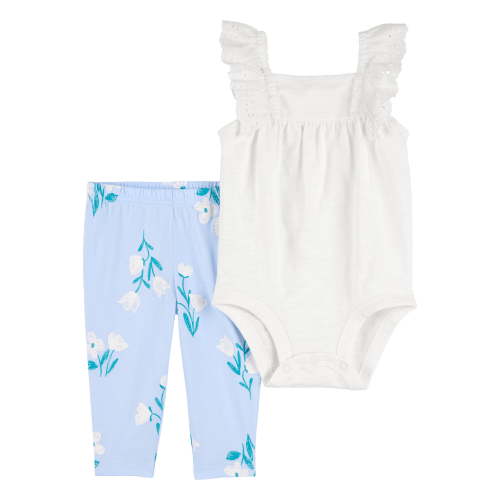 Baby 2-Piece Eyelet Flutter Bodysuit Pant Set - Carter's | Carter's