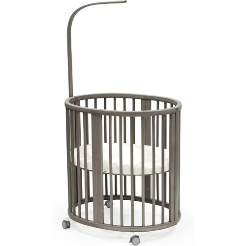 Stokke Sleepi Mini Bundle V3, Hazy Grey - Includes Sleepi Mini V3, Mattress & Drape Rod - Suitable for Ages 0-5 Years Old - Adjustable & Stylish