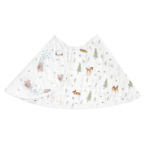 aden + anais Essentials Disney Baby Burpy Baby Bib, 100% Cotton Muslin, Soft Absorbent 4 Layers, Multi-Use Burp Cloth and Bib, 22.5” X 11”, Single, Disney + Friends - White
