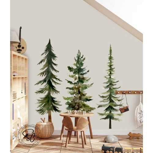 Pine Tree Wall Decals,Forest Nursery, Nursery decals, kids room decals, Pine Tree Wall Stickers, pine trees Set, Woodland Wall Stickers