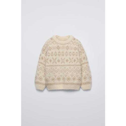 JACQUARD KNIT SWEATER SKI COLLECTION, Ecru - size 2 Years