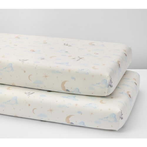 Night Sky Celestial Organic Cotton Crib Fitted Sheet