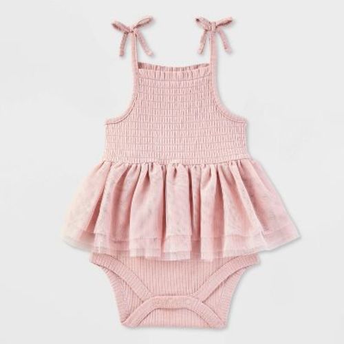 Baby Girls' Smocked Tutu Bodysuit - Cat & Jack™ Pink 0-3m