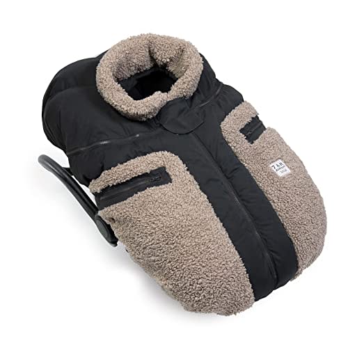 7AM Enfant Car Seat Cover - Winter Car Seat Cover for Baby Boy & Girl, Breathable Baby Carseat Covers to Protect from Cold Weather, Universal Fit for Infant Car Seat, Center Zipper | (0-12M)