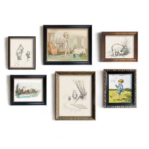 Winnie The Pooh Nursery Wall Art - Gifts for Winnie Fans Lover - Vintage Hundred Acre Wood Poster - Toddler Room Decor - You Are Braver Than You Think - Motivational Quote for Kids Little Boys Bedroom