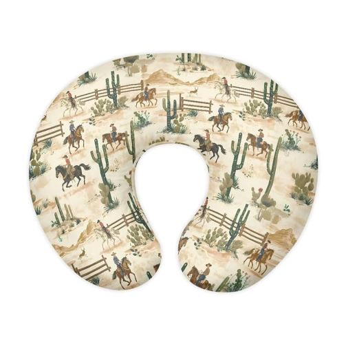 Cow Boy and Cacti Baby Nursing Pillow Cover Baby Breastfeeding Slipcover Infant Newborn Nursery Bottle Pillowcase Stretchy Replaceable Pillow Cover Slipcover