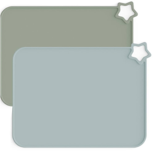 Moonkie Silicone Placemats for Baby & Kid, Stain-Proof Non-Slip Toddler Food Mats Eating Table Mat with 2 Packs