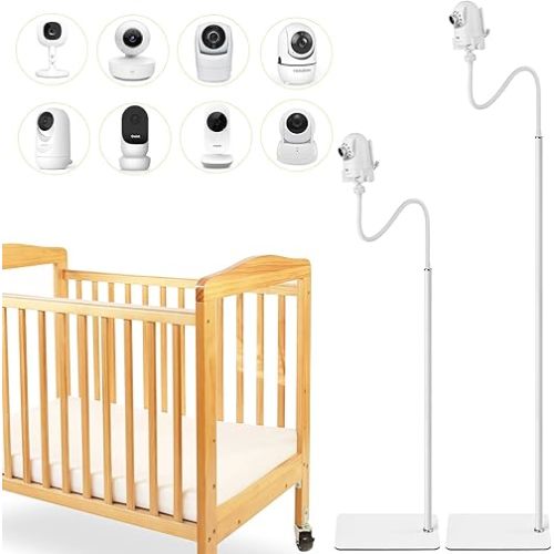 iTODOS Baby Monitor Floor Stand Holder Mount compatible with Infant Optics DXR-8 Pro,Nanit Pro & Flex Stand,VTech VM819/VM901,HelloBaby,Momcozy,eufy,Motorola,Owlet, Keep Baby Away from Touching